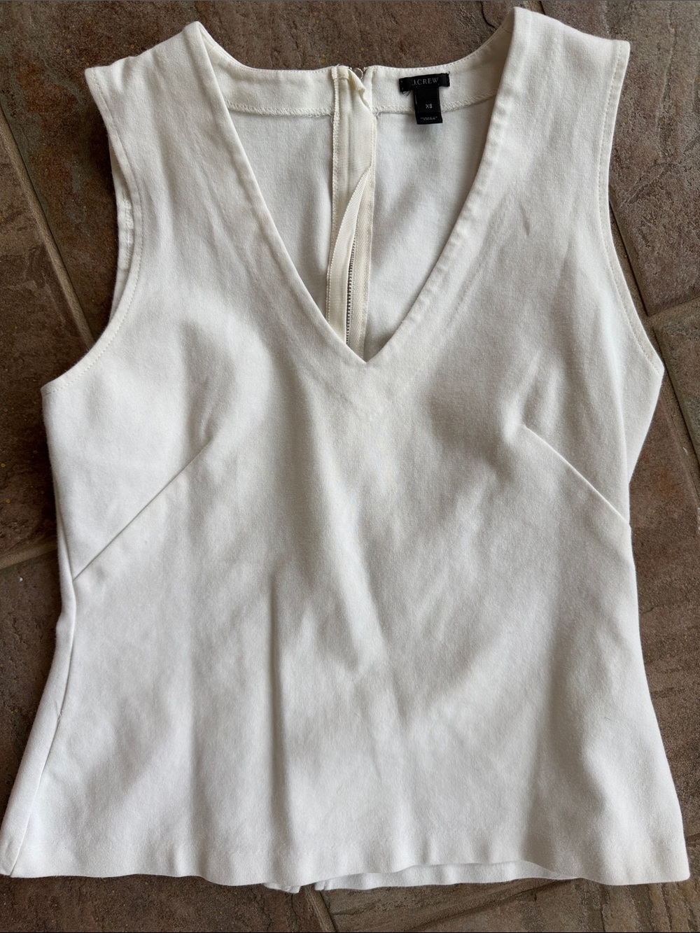 J. Crew Cream V-Neck Sleeveless Too